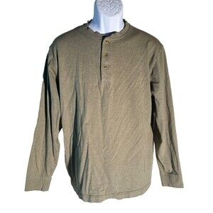L.L. BEAN Men's Long Sleeve Button Down Polo Shirt Green Medium